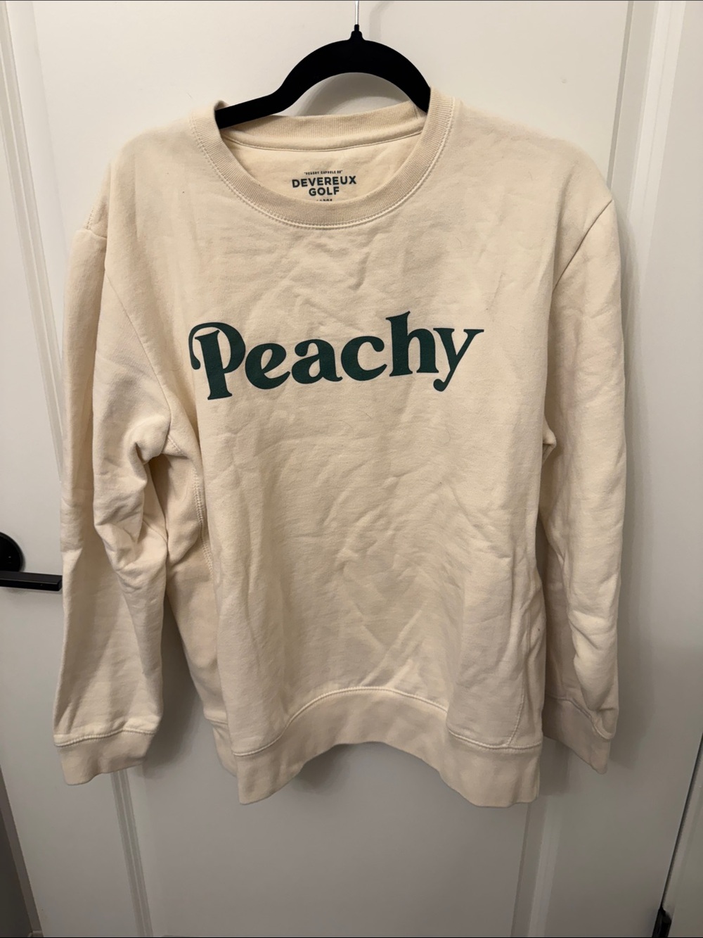 'Peachy' Cream Crewneck Sweater Devereux Golf